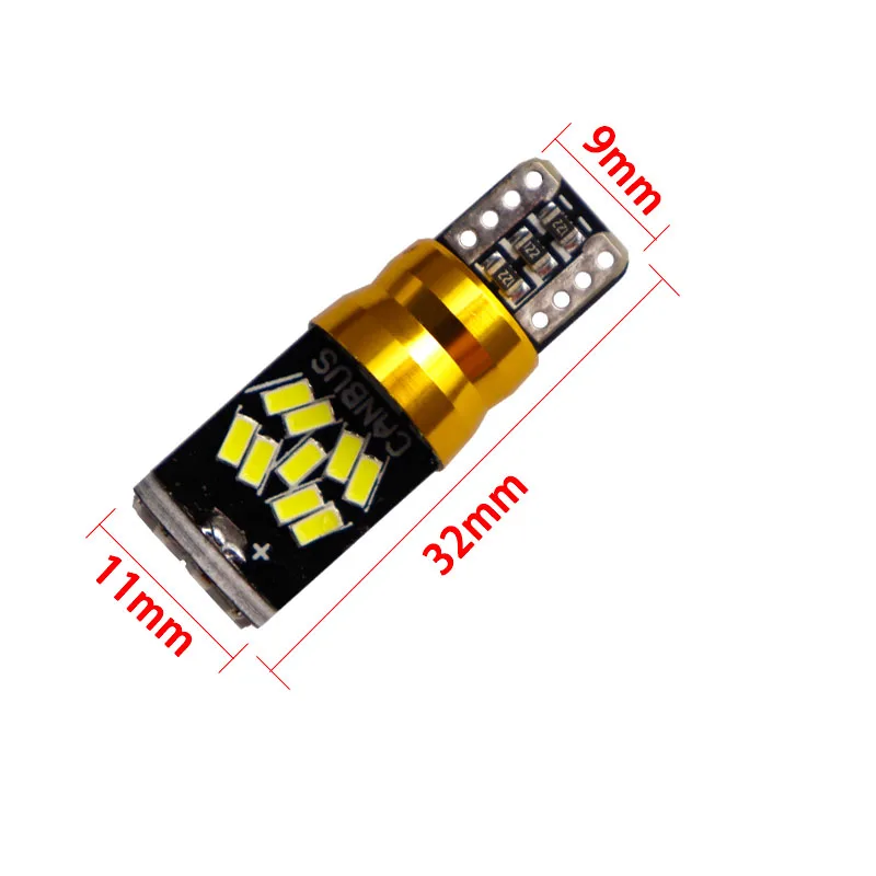 100 шт. GEARUIS T10 Canbus 27 smd 3014 светодиодный 0.3A 3.6W неполярный W5W без ошибок Автомобильный
