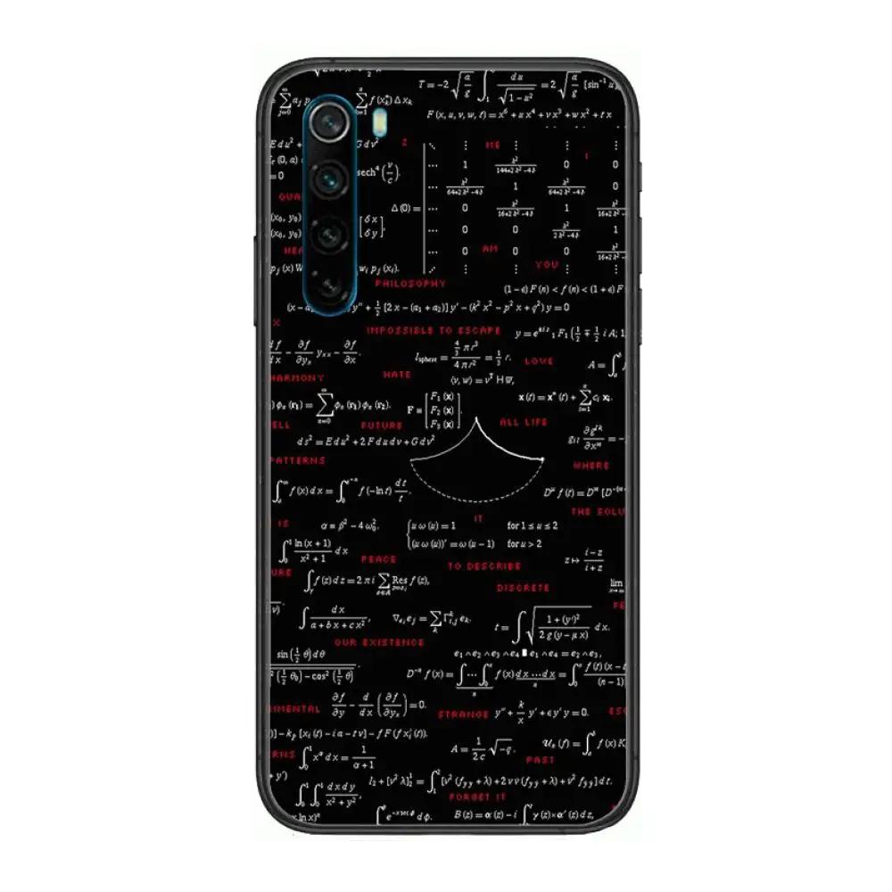 

Funny Formula Learn Math cartoon Phone Case For XiaoMi Redmi Note 9S 8 7 6 5 A Pro T Y1 Anime Black Cover Silicone Back Pretty