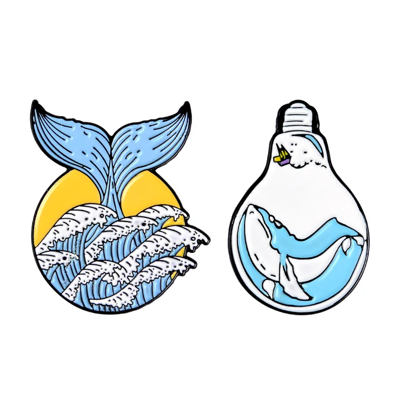 Мультяшный значок волнистый КИТ Броши для женщин креативные животные тело