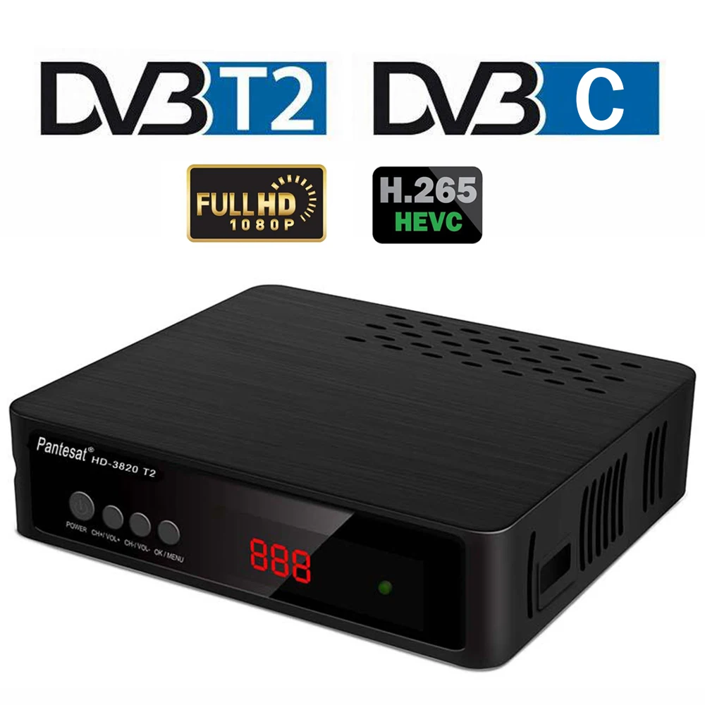 DVB T2 C ТВ тюнер H.265 цифровой приемник декодер TDT телеприставка FTA Wifi Full HD IP TV Youtube VHF