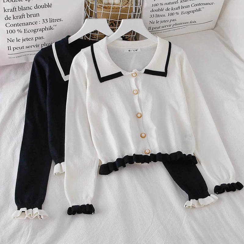 Женский короткий кардиган в западном стиле элегантный Трикотажный свитер с