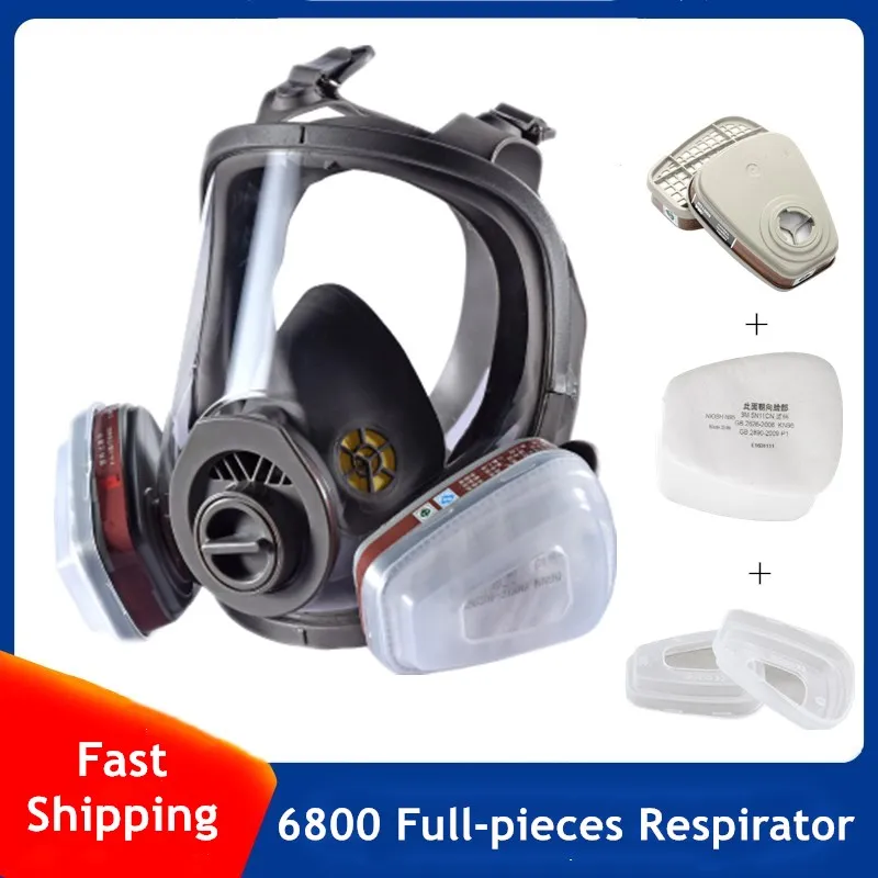 

6800 Full Face-piece Gas Mask Respirator Chemical Cartridges Industrial Protective Spraying Paint Weld Lab Dust-proof