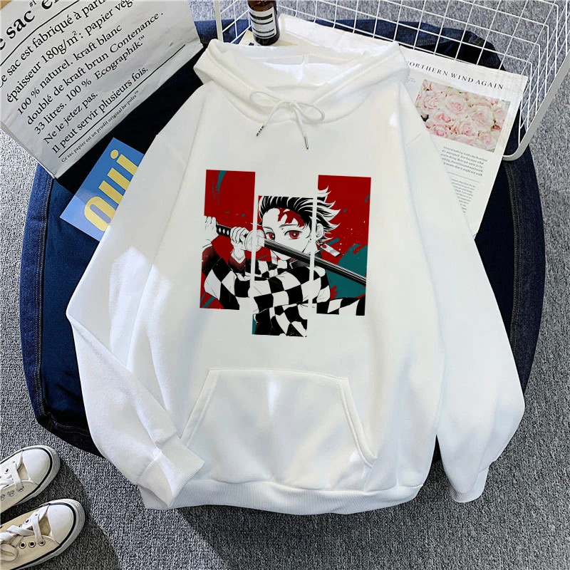 

Demon Slayer Hoodie Oversized Sweatshirt Japan Anime Kimetsu No Yaiba Women Kawaii Clothes Streetwear Harajuku Pullovers Female