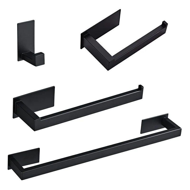 Набор аксессуаров для ванной комнаты черный крючок полотенец стойка полка