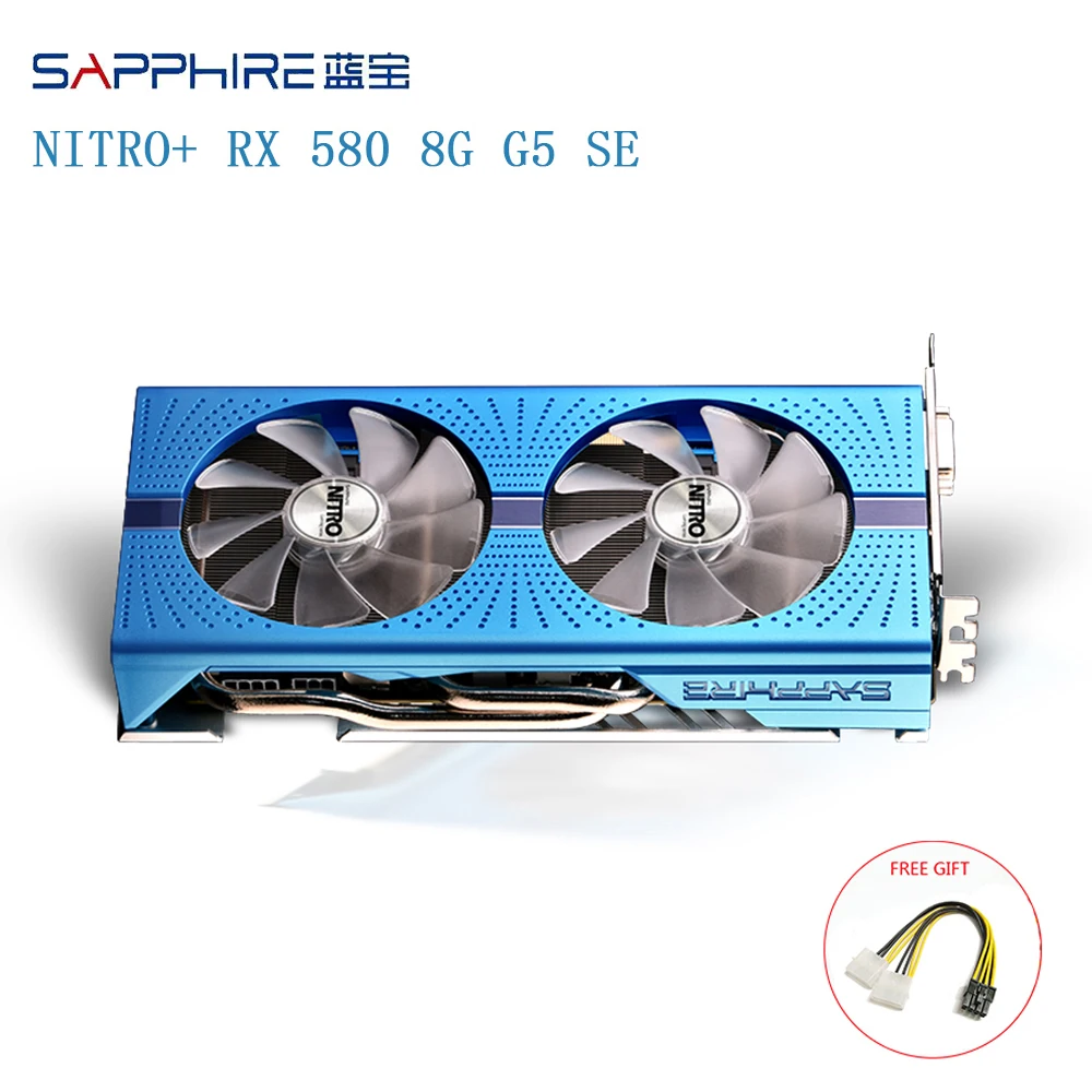 Графическая карта SAPPHIRE AMD Radeon NITRO + RX 580 8 ГБ GDDR5 256 бит задняя пластина специальное