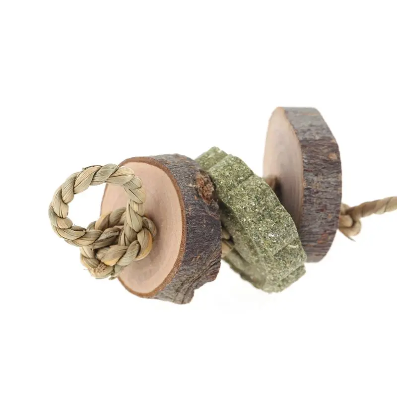 

Rabbit Grass Cake Wooden Molar Toy String Pet Chinchillas Hamster Bite Rope Parrot Weed Grinding Teeth Y5JC