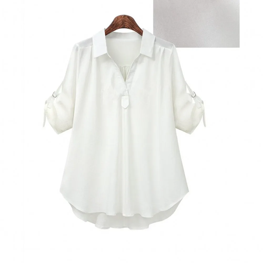 Chemisier manches mi-longues à revers pour femmes, ample, Slim, polyvalent, mi-long, disponible en trois couleurs, nouvelle collection été