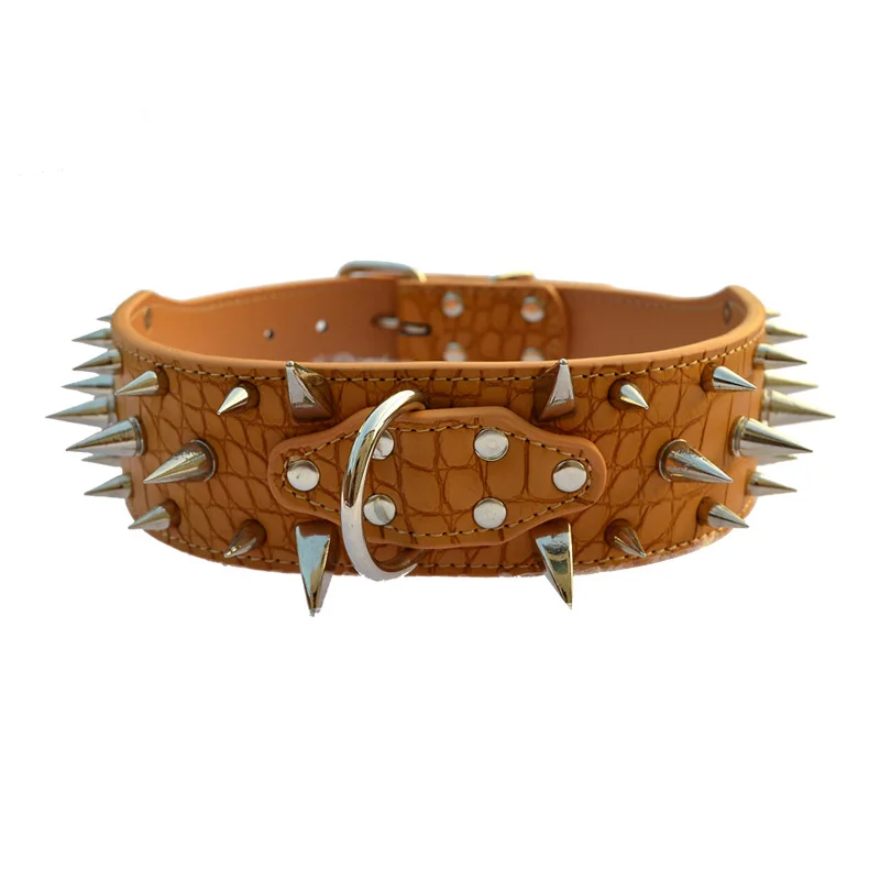 Pawstrip 4 вида цветов PU кожаный большой средний собачий ошейник с узором аллигатора