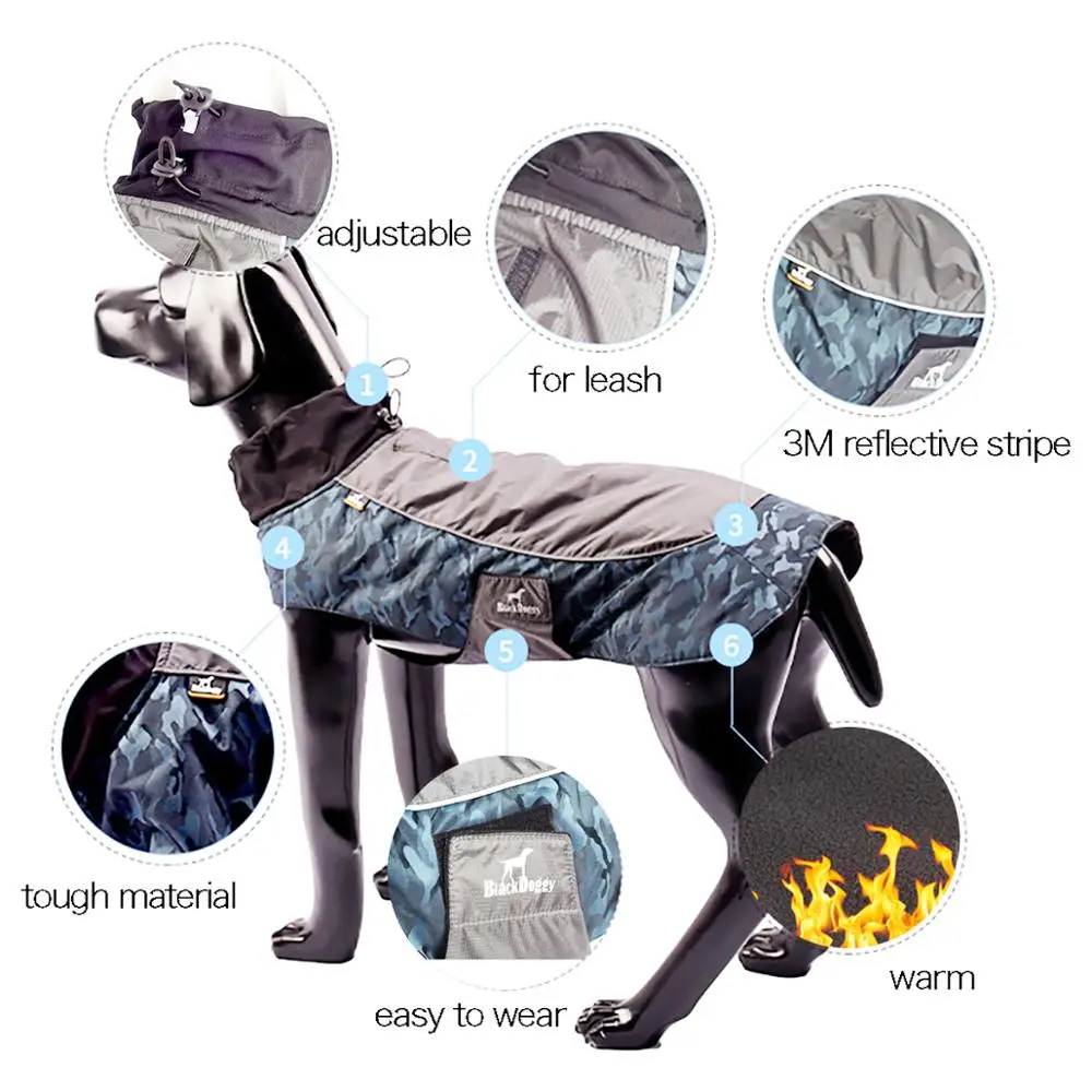 Камуфляж собака зимняя куртка для собак на открытом воздухе пальто