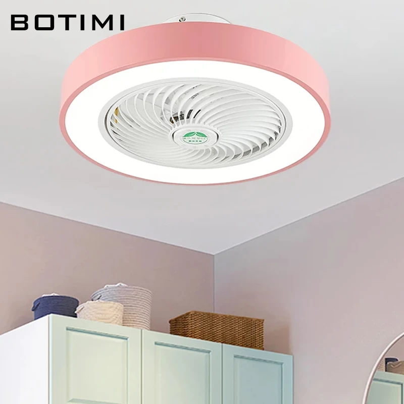Светодиодный потолочный вентилятор BOTIMI светильник с подсветкой для