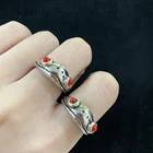 Кольцо с красным камнем и лягушкой, кольца для мужчин и женщин