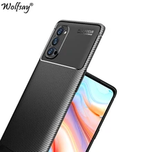 For Oppo Reno4 Pro 5G Case Bumper Silicone Carbon Fiber Cover For Oppo Reno4 Pro 5G Phone Case For Oppo Reno 4 Pro 5G Case 6.55