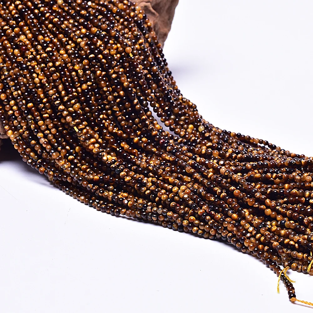 Желтые тигровые бусины Asingeloo размер 2 мм 3 из натурального камня для изготовления