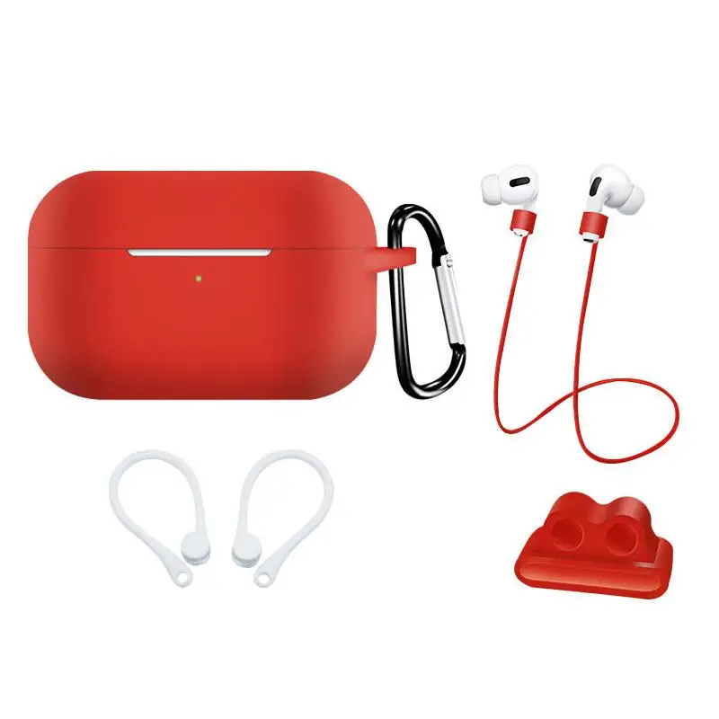 BEESCLOVER защитный чехол для наушников AirPods Pro Мягкий силиконовый + карабин анти