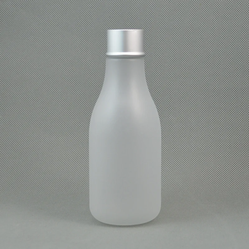 50pc/lot 200ml Plastic Lotion Bottle Rotated Cover Frosted Cosmetic Jar Refillable Plastic Bottle with Aluminum Cap