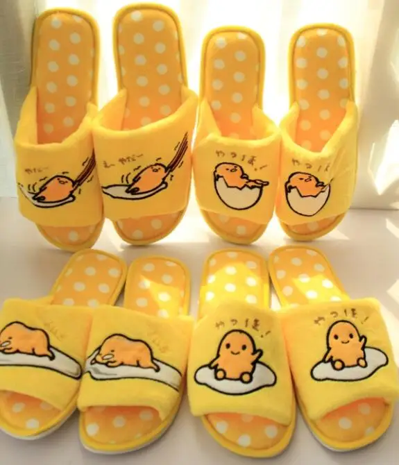 random delivery Ленивые gudetama Мультяшные тапочки зимняя теплая Домашняя хлопковая обувь мягкие плюшевые мягкие игрушки милые домашние тапочки унисекс рождественские подарки - Цвет: random delivery