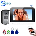 Видеодомофон с Wi-Fi 7 дюймов, фото домофон с дистанционной разблокировкой для домашней виллы, с RFID-управлением