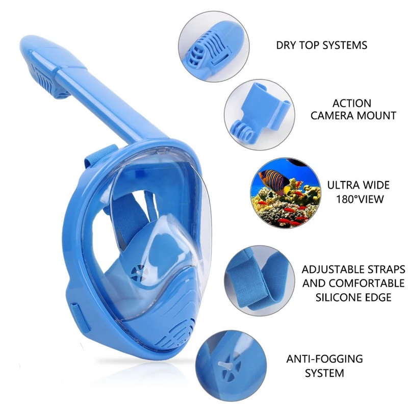 Kids Scuba Diving Mask Full Face, AntiLeak, HD Anti Fog, Training