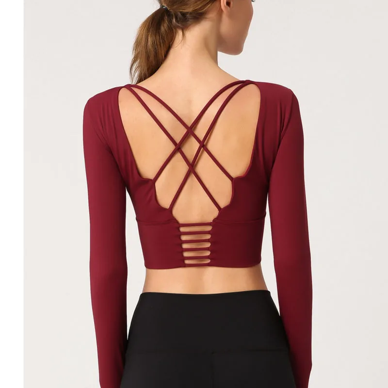 Женские топы с бретельками на спине для йоги футболки занятий йогой в