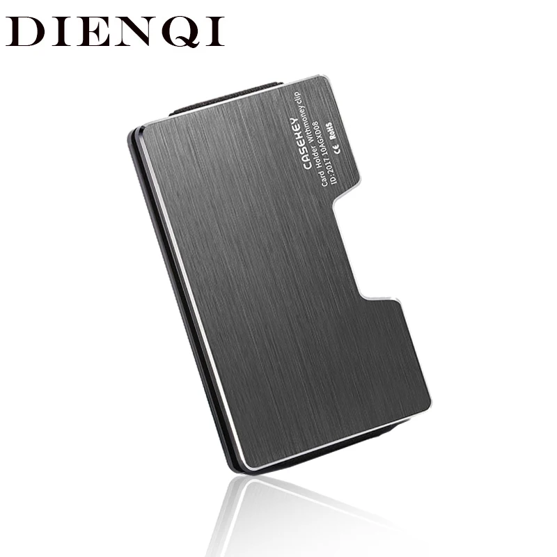 

DIENQI Metal Mens Wallet Small Anti Theft Thin Wallets id Card Holder Elasticity Pouch Money Bag Minimalist Magic Wallet Walet