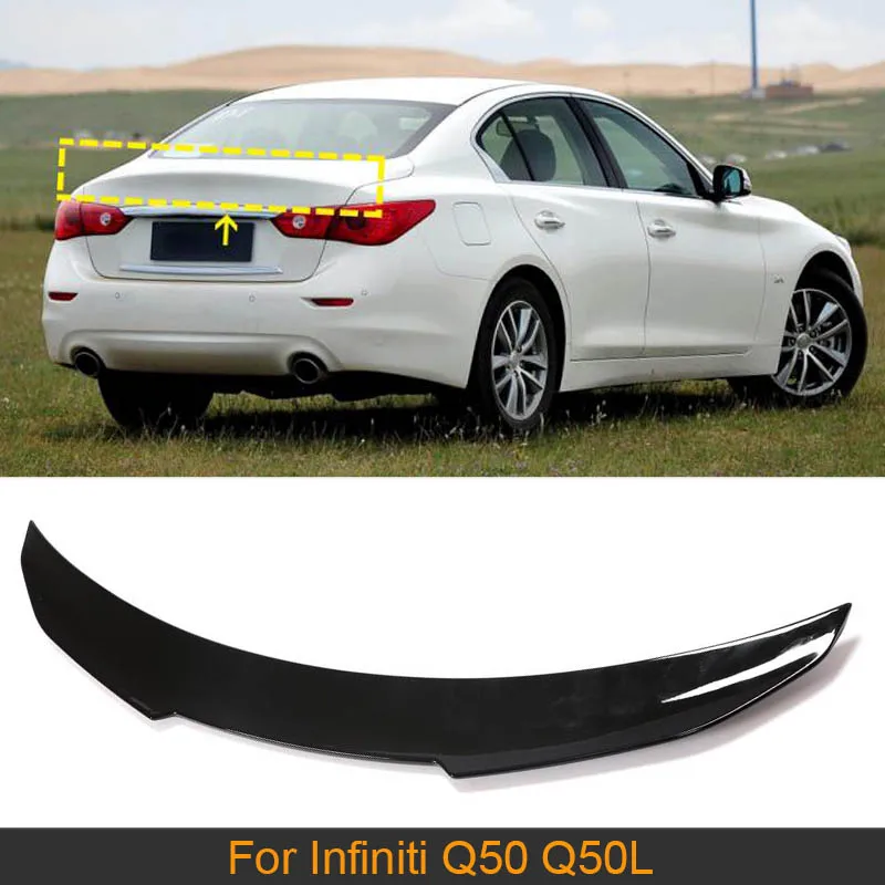 

ABS Gloss Black Rear Trunk Spoiler Wing For Infiniti Q50 Q50L 2014 - 2021 Car Rear Trunk Boot Lip Wing Spoiler