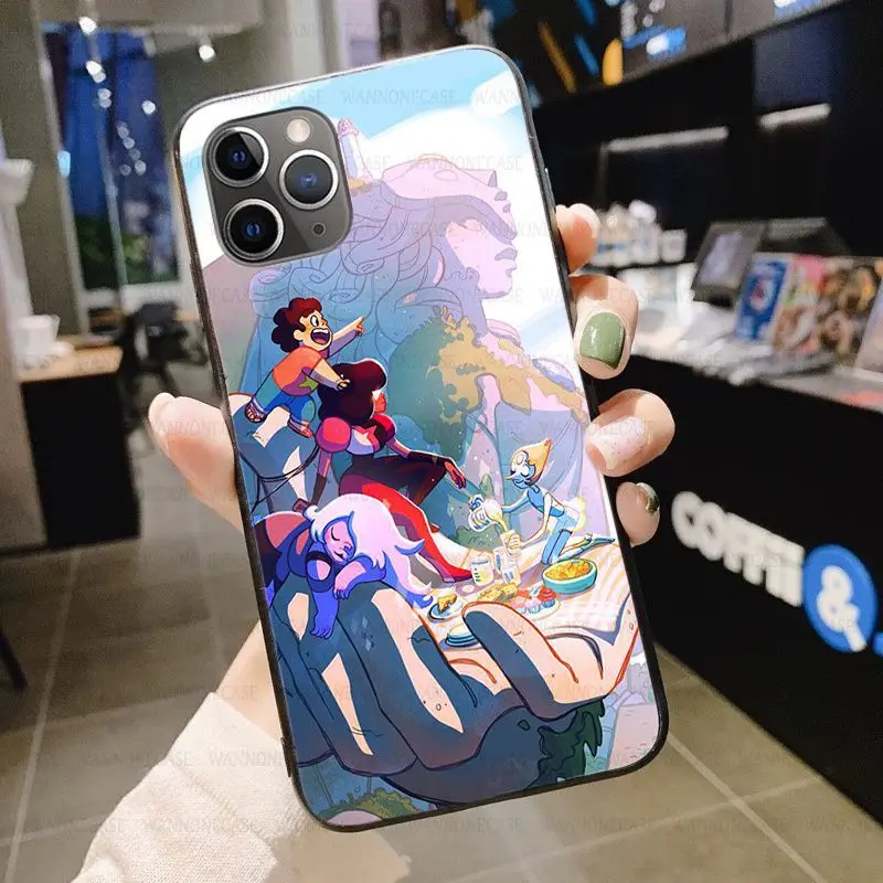 Черный чехол для сотового телефона iphone 11Pro 5s 6s 7 8plus x xs xr xsmax оболочка милый Стивен
