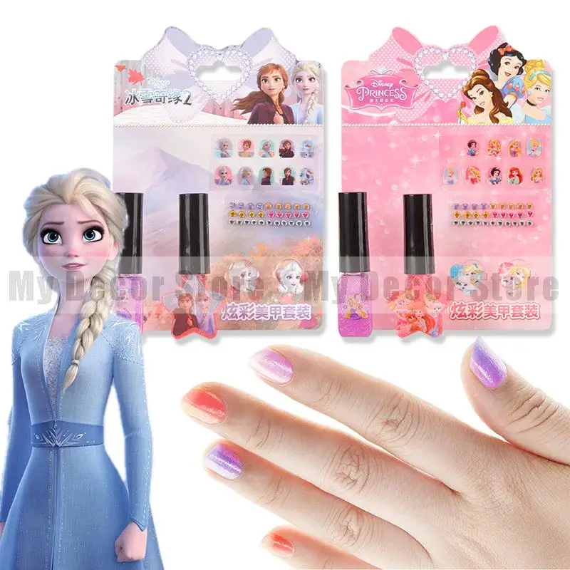 Моющийся лак для ногтей Disney Холодное сердце 2 девочек набор макияжа наклейки