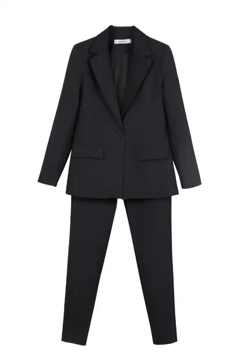 

Work Pant Suits OL 2 Piece Set for Women Business Interview Suit Set Uniform Smil Blazer And Pencil Pant Office Lady suit