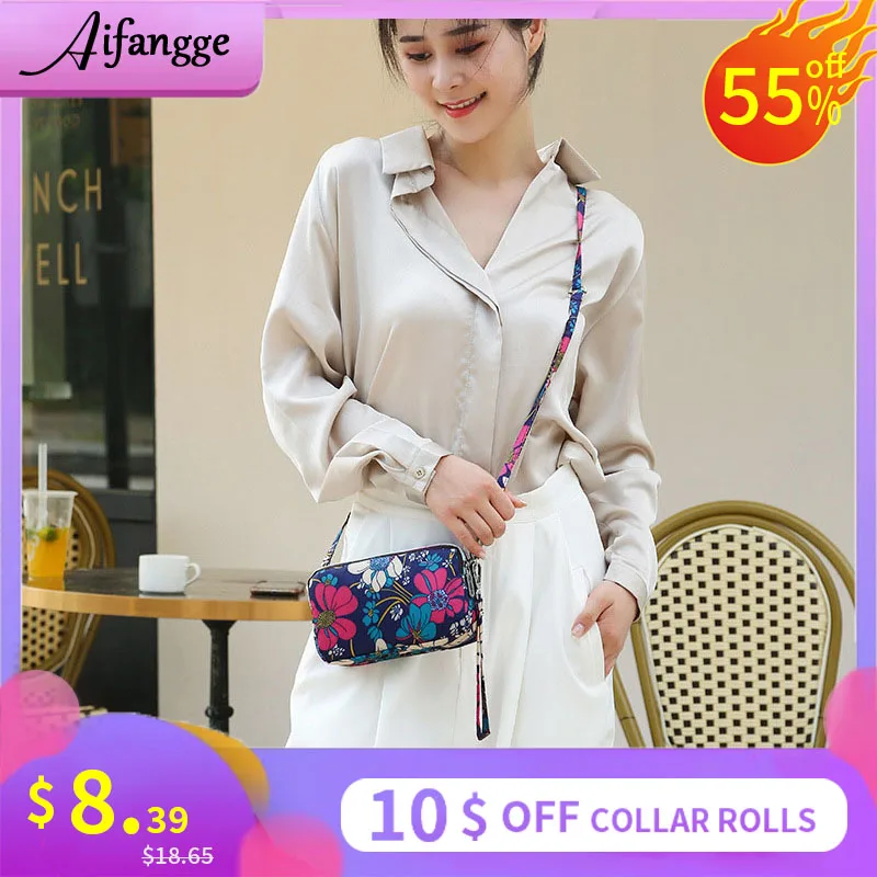 

AIFENGGE Multifunction Crossbody Bag Female Three Layers Zipper Practical Coin Wallet Women Removable Shoulder Strap Phone Bag