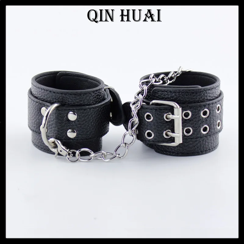 SM мужчины и женщины раб Универсальный двойной иглы кожаный ошейник наручники