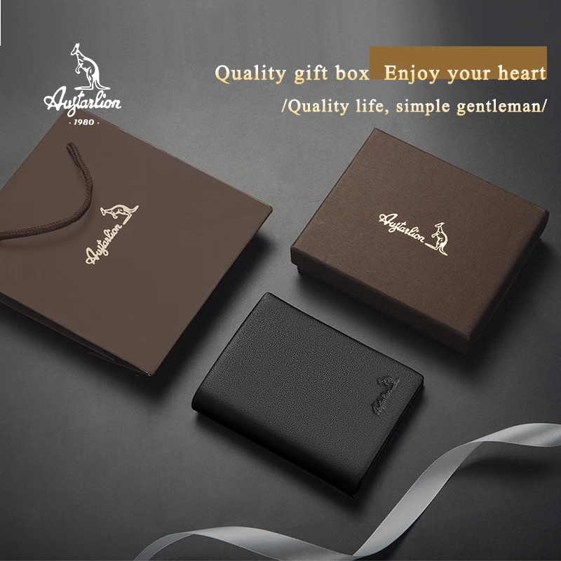 Роскошный брендовый новый мужской короткий кошелек из натуральной кожи модный