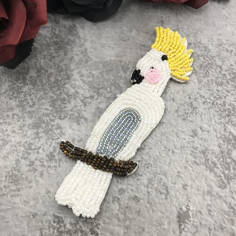 3D Ручная работа роскошные стразы нашивка с бусинами животные Пришивание на