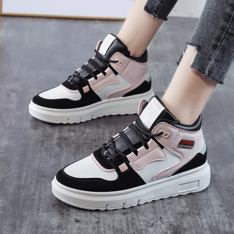 

FUJIN/Женские повседневные кроссовки; Зимние кроссовки с Плюшевым Мехом; Теплая женская обувь; Женская обувь на шнуровке; Женская обувь