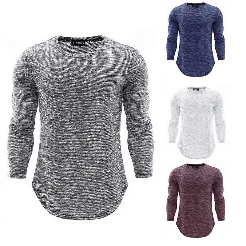 Весна Осень 2020 футболка с длинным рукавом для мужчин модная уличная одежда