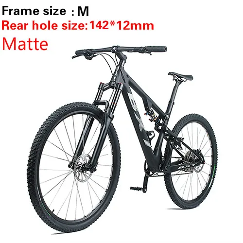 M 142X12mm matte Горный велосипед 29er карбоновая рама MTB велосипед полная подвеска полный велосипед 1*11 скорость 29er* 2,1 mtb Шины - Цвет: M 142X12mm matte