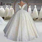 Платье невесты, с открытыми плечами и кристаллами, роскошное бальное платье из Дубая, 2021
