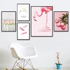 Nordic Фламинго цветок розы настенный художественный холст плакат розовый мини печати живопись скандинавские украшения картина Гостиная