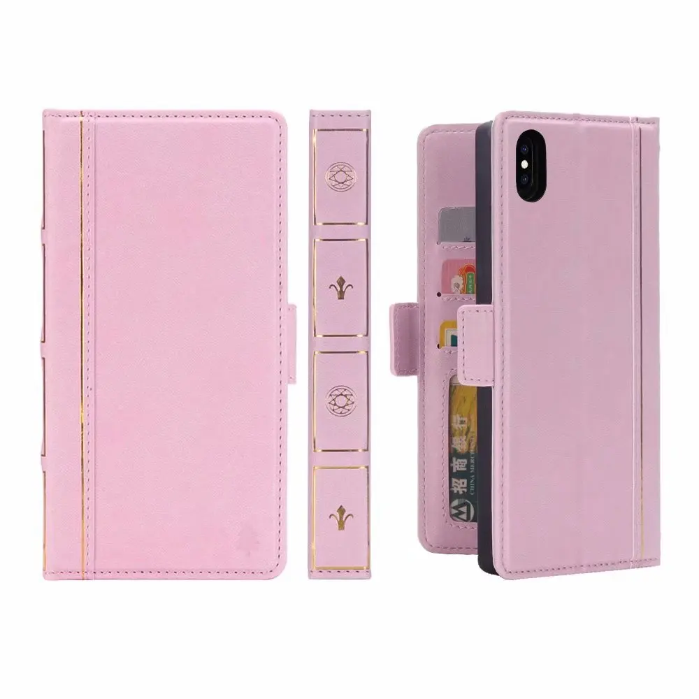 Магнитный чехол для телефона с надписью «Holy Bible book» для iPhone Xs Max, XR, X, 8, 7 Plus, 6s, 6 Plus, чехол-книжка в стиле ретро из искусственной кожи - Цвет: Pink