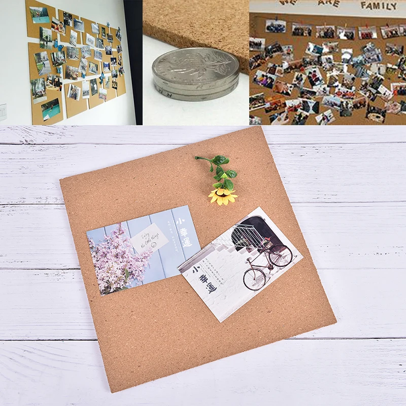 Пробковая доска для заметных записей панель заметок без рамки 300x300x6 мм фиксация в