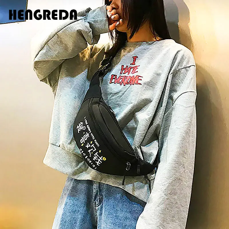 

Hip-hop Fanny Pack For Women/men Letter Waist Bag Female Fashion Chest Bag Travel Sling Pocket Ladies Walking Running Waist Pack
