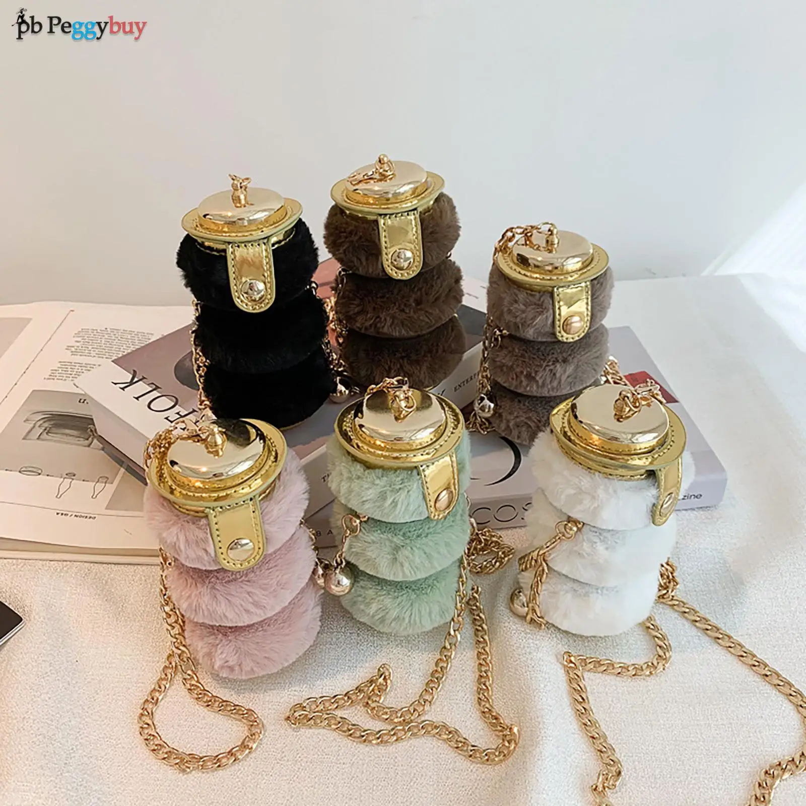 

Винтажные женские сумки через плечо, плюшевые повседневные сумки через плечо из искусственного меха на осень и зиму, модные дамские сумочки...