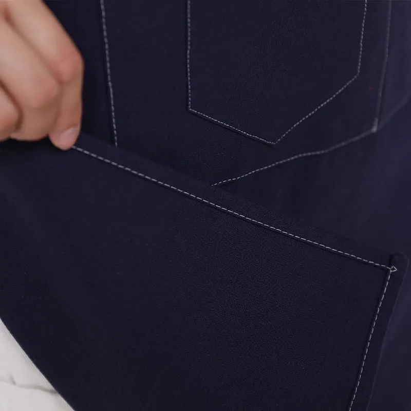 

Direct selling solid color high-end denim apron work gifts kitchen coffee shop apron oversleeve