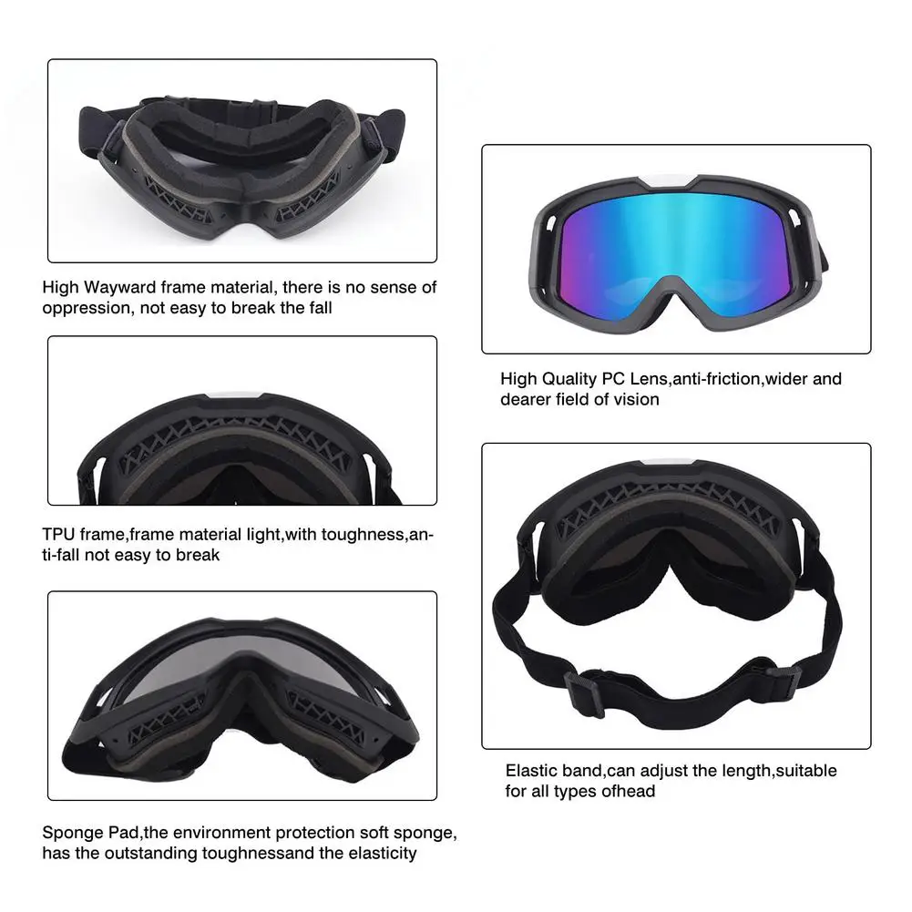 

Motocross Goggles Adjustable UV Protect Ski Goggles Racing Off Road Motocross Goggles Glasses For Helmet Racing Gafas Dirt Bike
