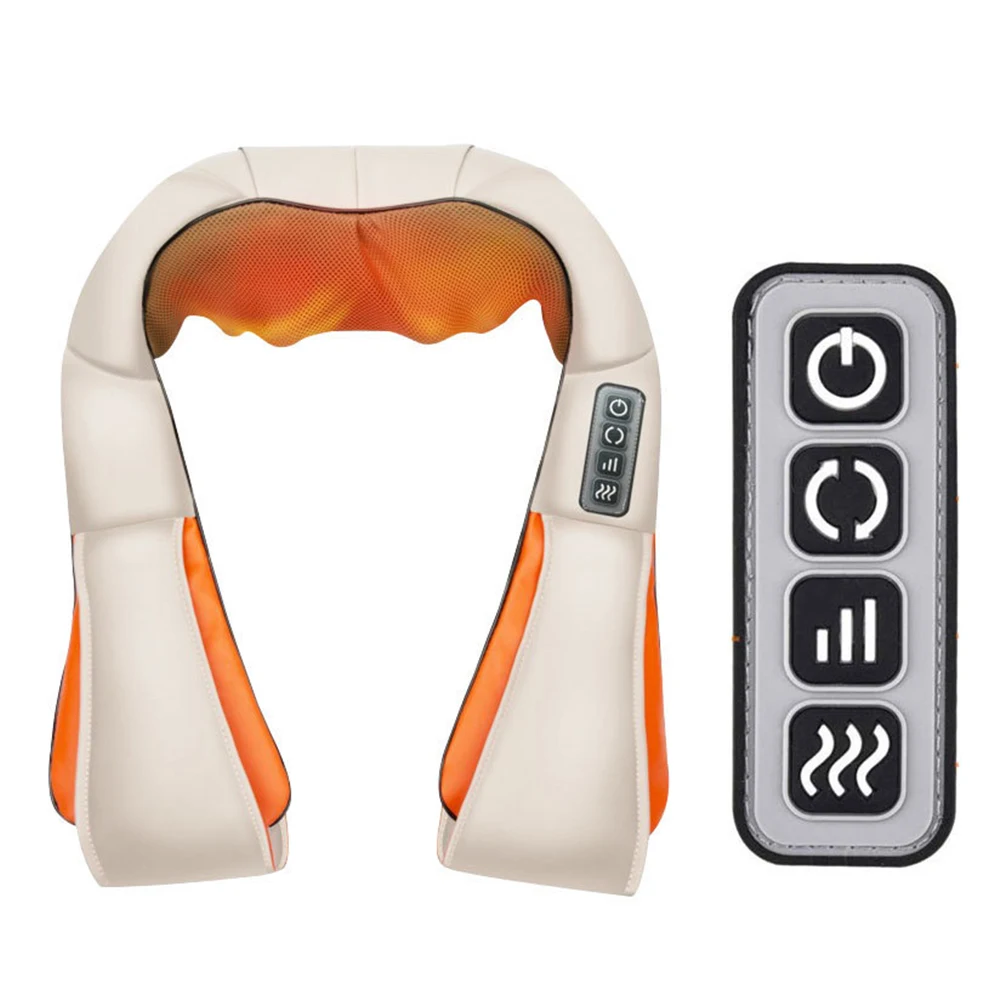 

U Shape Electric Back and Neck Massager Shiatsu Massage Body Multifunctional Shawl Infrared Heated Kneading Car/home Massager