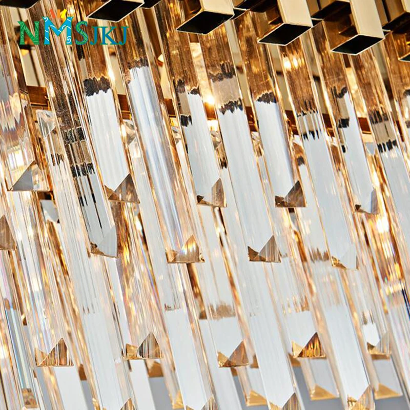 Современная хрустальная люстра для гостиной овальная Роскошная золотая круглая