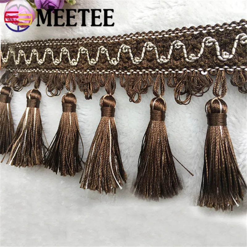 1\2m Meetee 10cm Polyester Tassel Lace Trim DIY Handmade Curtain Textile Pillow Hanging Fringe Wedding Accessories Sofa Decor | Дом и сад