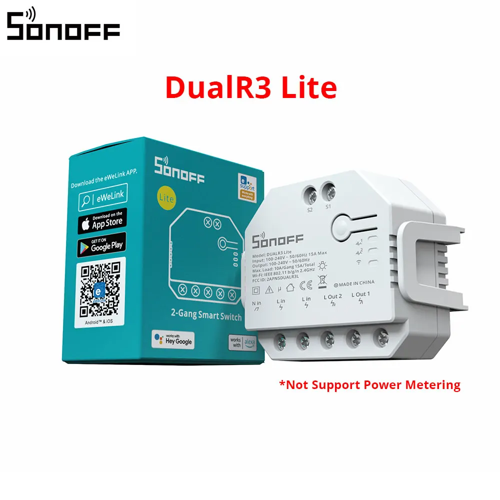 

SONOFF DUALR3 Умный двухклавишный выключатель
