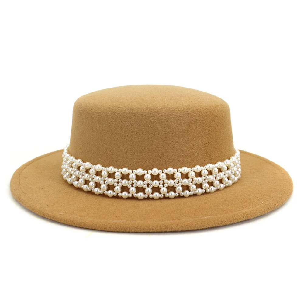 Шерстяной джазовый Fedora шляпы повседневные ботинки для мужчин и женщин кожа Перл