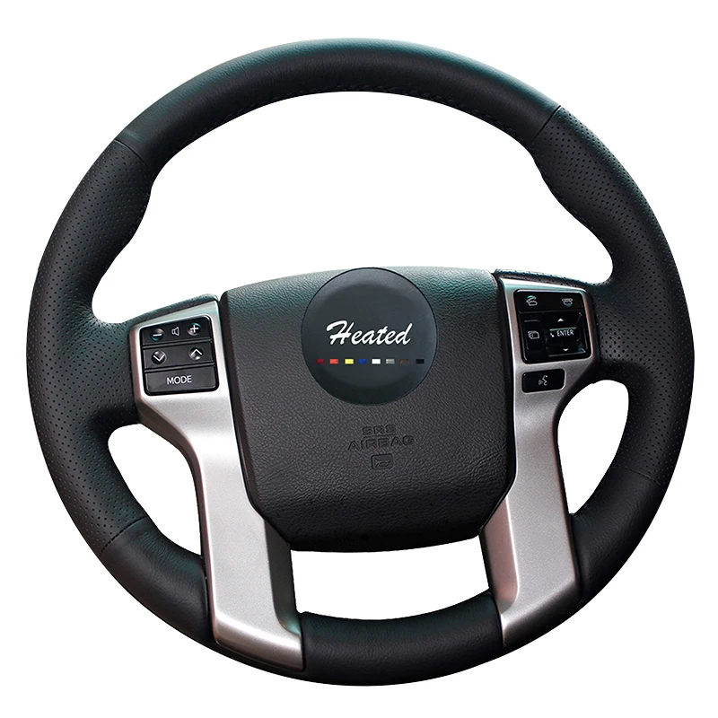Оплетка из кожи и микрофибры с подогревом для руля Toyota Land Cruiser Prado 2010 2015 Tundra Tacoma 4