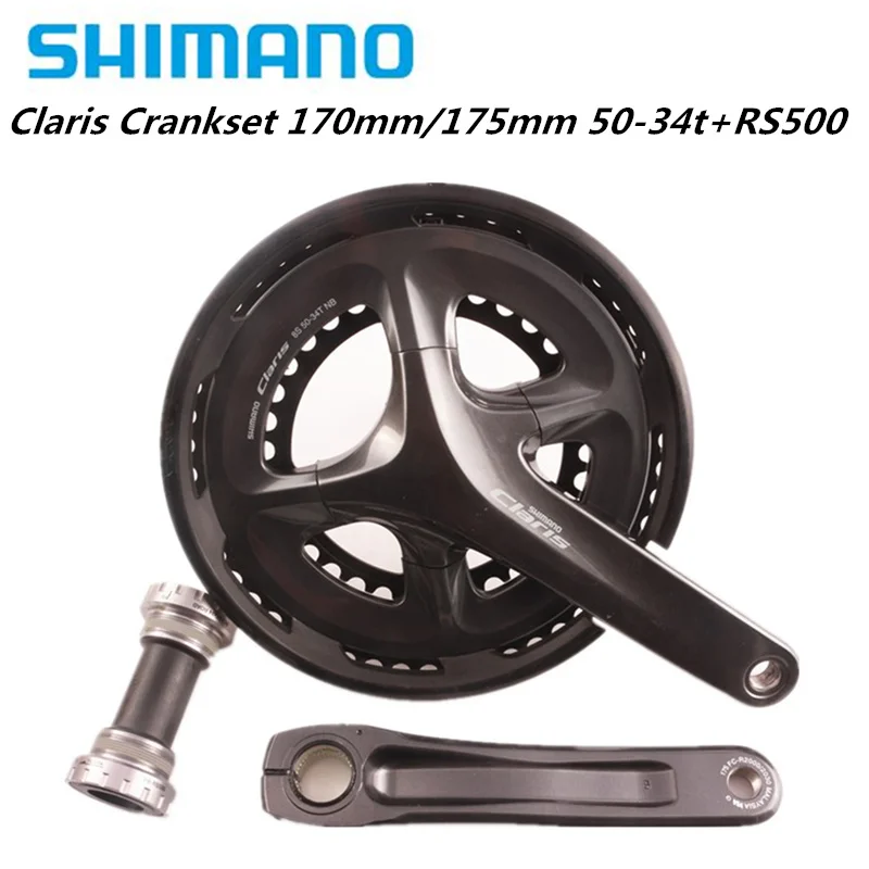 Shimano Claris R2000, 8 скоростных Шатунов для шоссейного велосипеда, 170 мм, 50, 34 Т, 175 мм, 50, 34 T, rs500, BB, нижний кронштейн, дорожный шатун